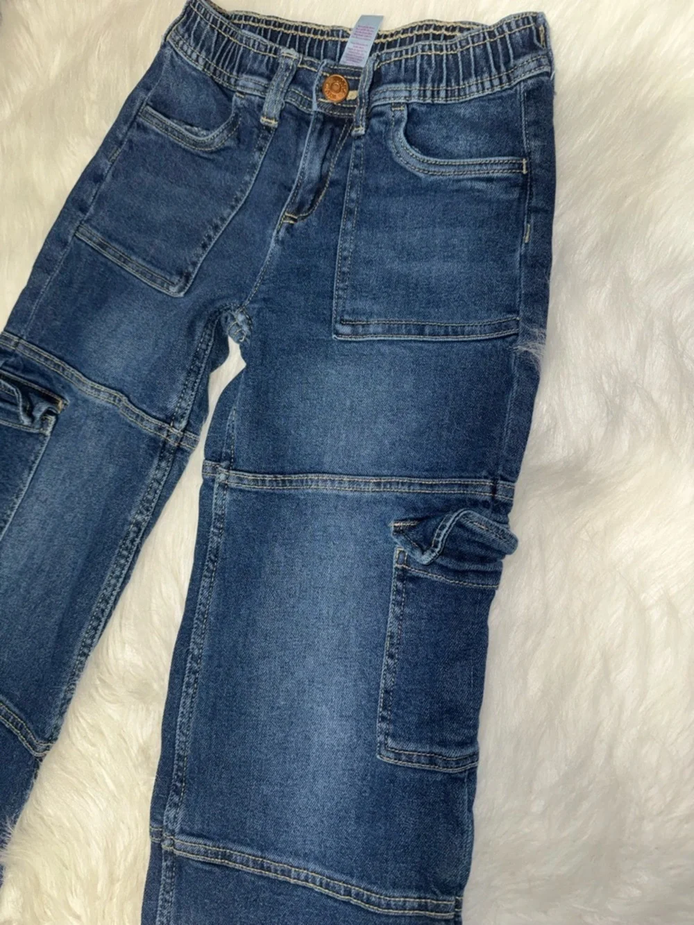 Justice Girls Dark Blue Cargo Jeans